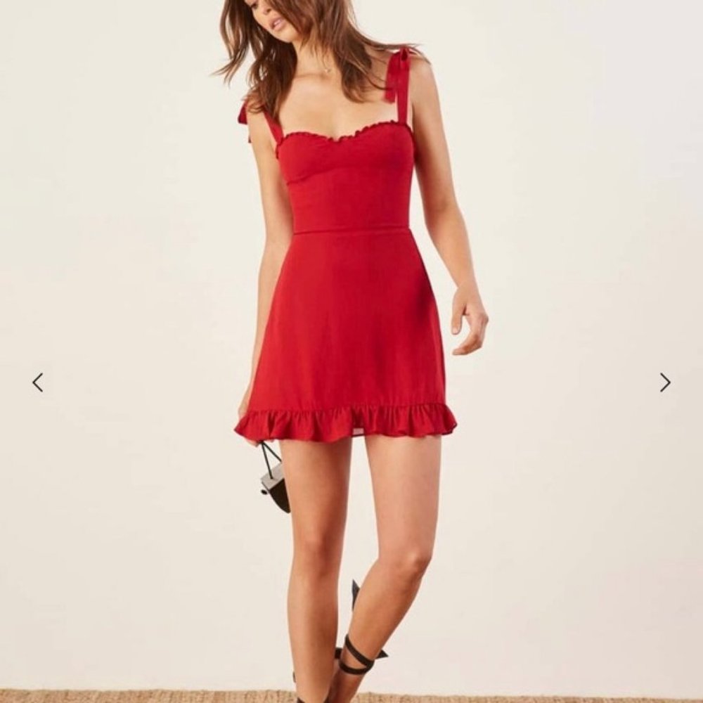 Reformation Christine Dress Red
